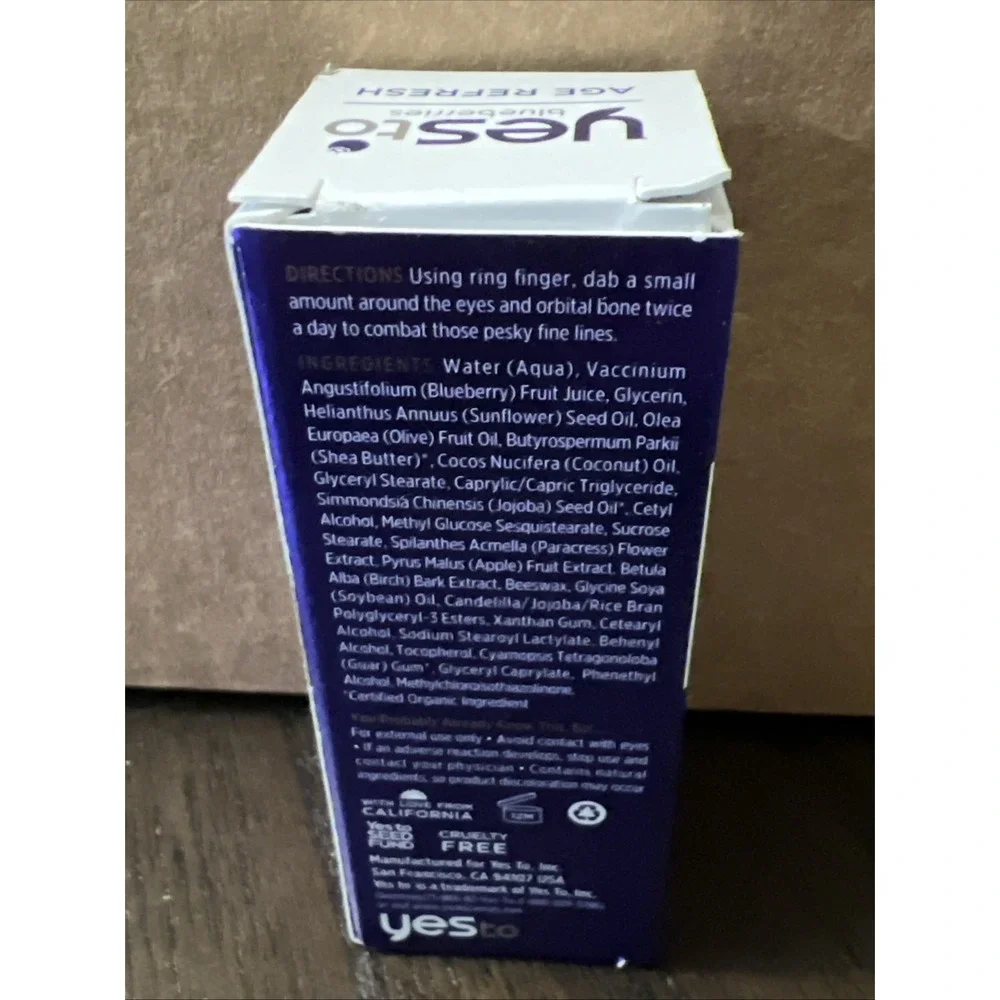 Yes To Blueberries Age‎ Refresh Eye Firming Treatment – 15ml / 0.5 fl oz NEW
